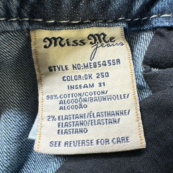 Miss Me Women’s Jeans size 30 Mid Rise Skinny Embellished Denim Pockets ME8545SR - Picture 10 of 12